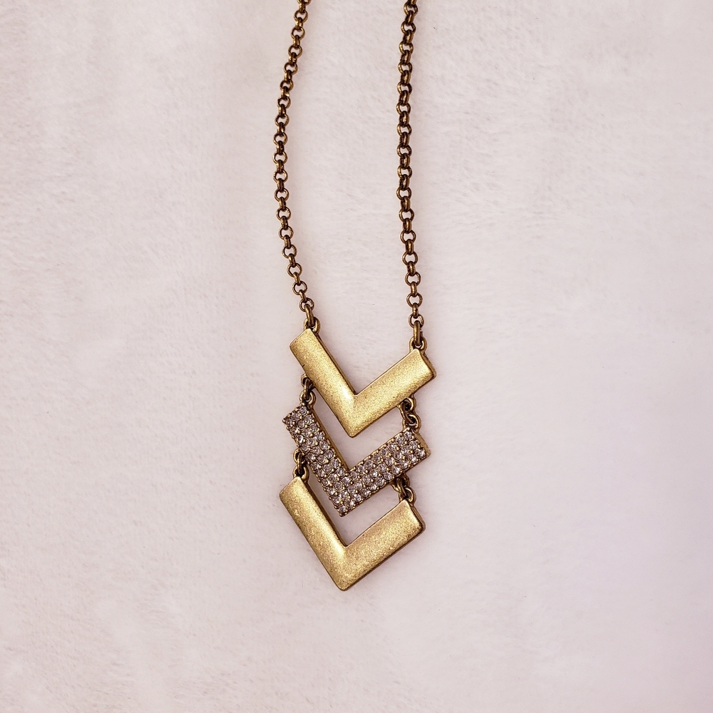 J Crew Rustic Gold Arrow Necklace